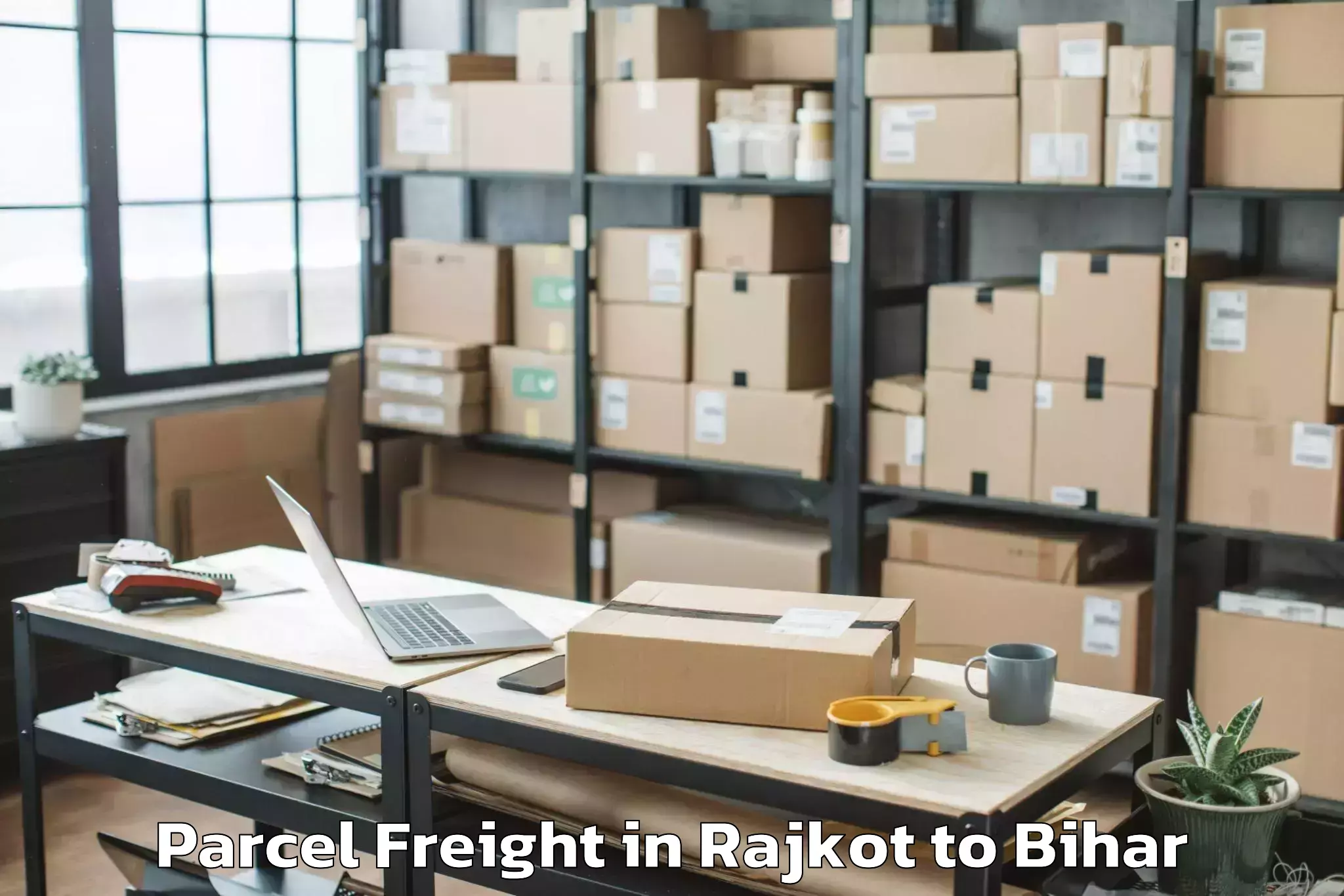 Efficient Rajkot to Balmiki Nagar Parcel Freight